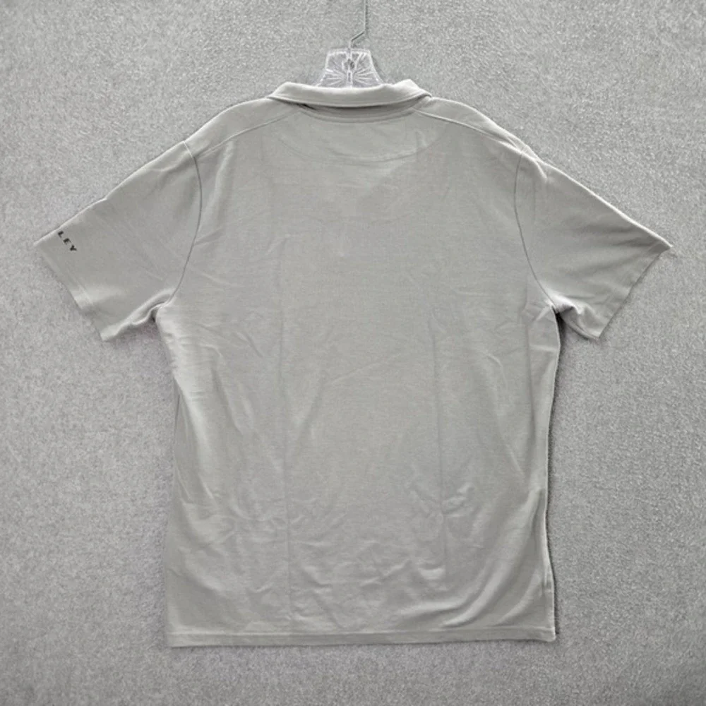 Oakley Men Polo Shirt XL Gray Golf Performance Hydrolix Short‎ Sleeve Collar